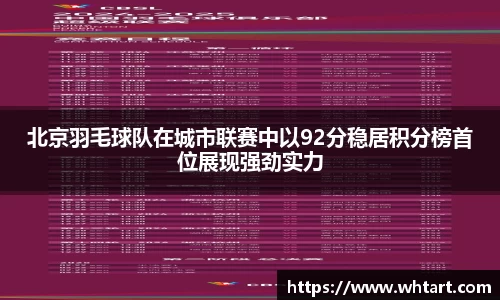 北京羽毛球队在城市联赛中以92分稳居积分榜首位展现强劲实力